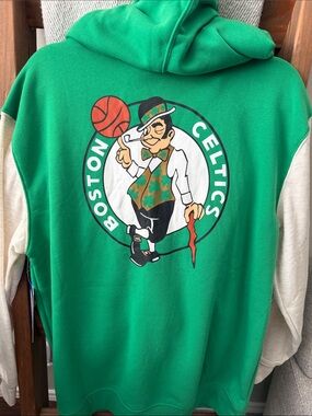 NBA Green and White Boston Celtics Full-Zip Hoodie